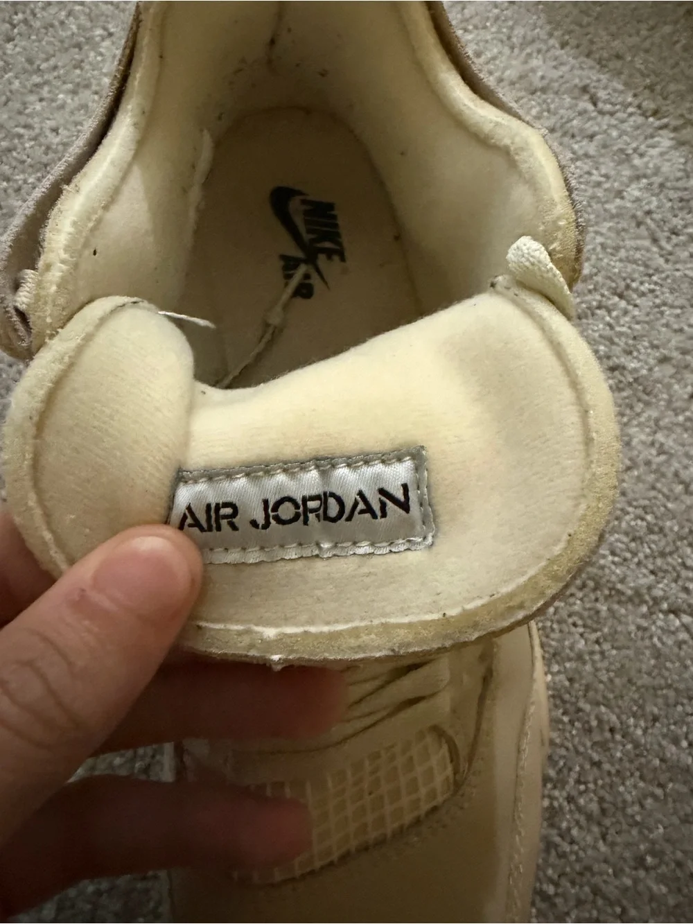 Beige/Tan High-Top Sneaker with 